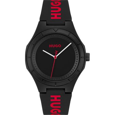HUGO 1530343 Men's #Lit For Him Quartz Silicone Band Watch