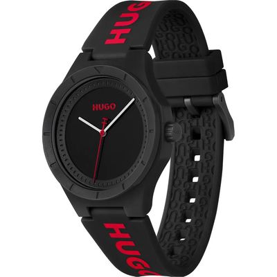 HUGO 1530343 Men's #Lit For Him Quartz Silicone Band Watch