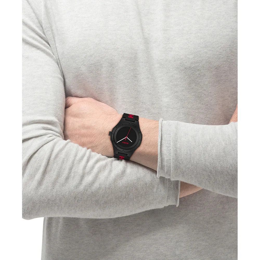 HUGO 1530343 Men's #Lit For Him Quartz Silicone Band Watch