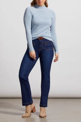 Tribal 1480O-835-3025 Women's Long Sleeve Henley Sweater/ H.BLUESTONE