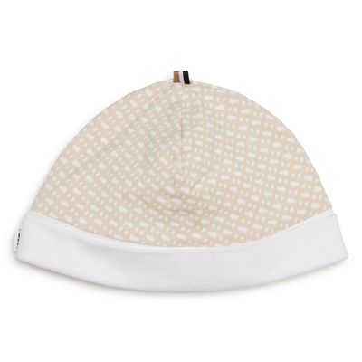 Hugo Boss J98417 Baby's LS Footed Onesie & Hat Set 2PC (Boxed) /STONE