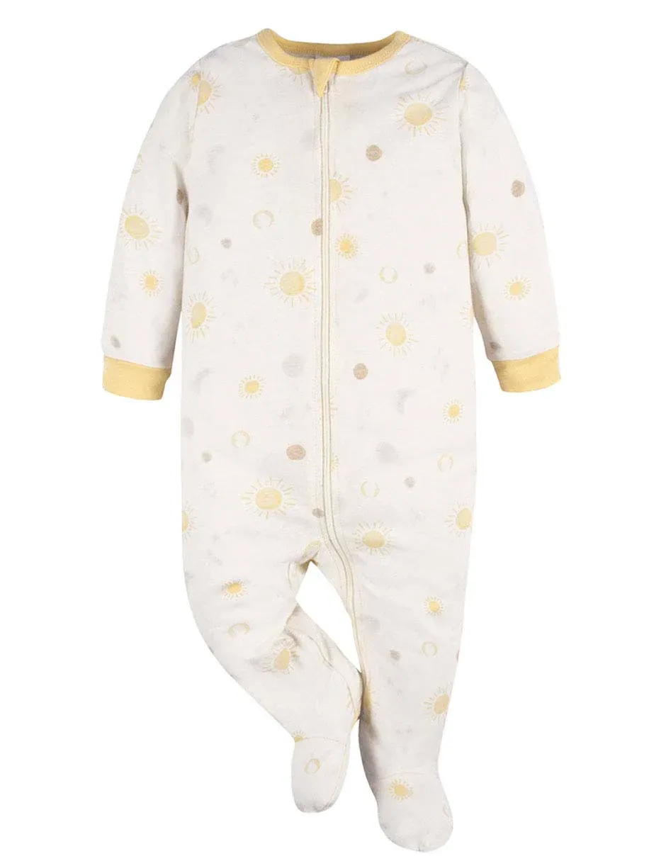 Gerber GCW50384 Baby's LS Footed Onesie/ CELESTIAL