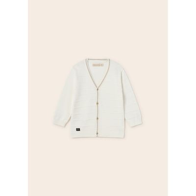 Mayoral 1374 Baby Boy’s White & Beige Cardigan