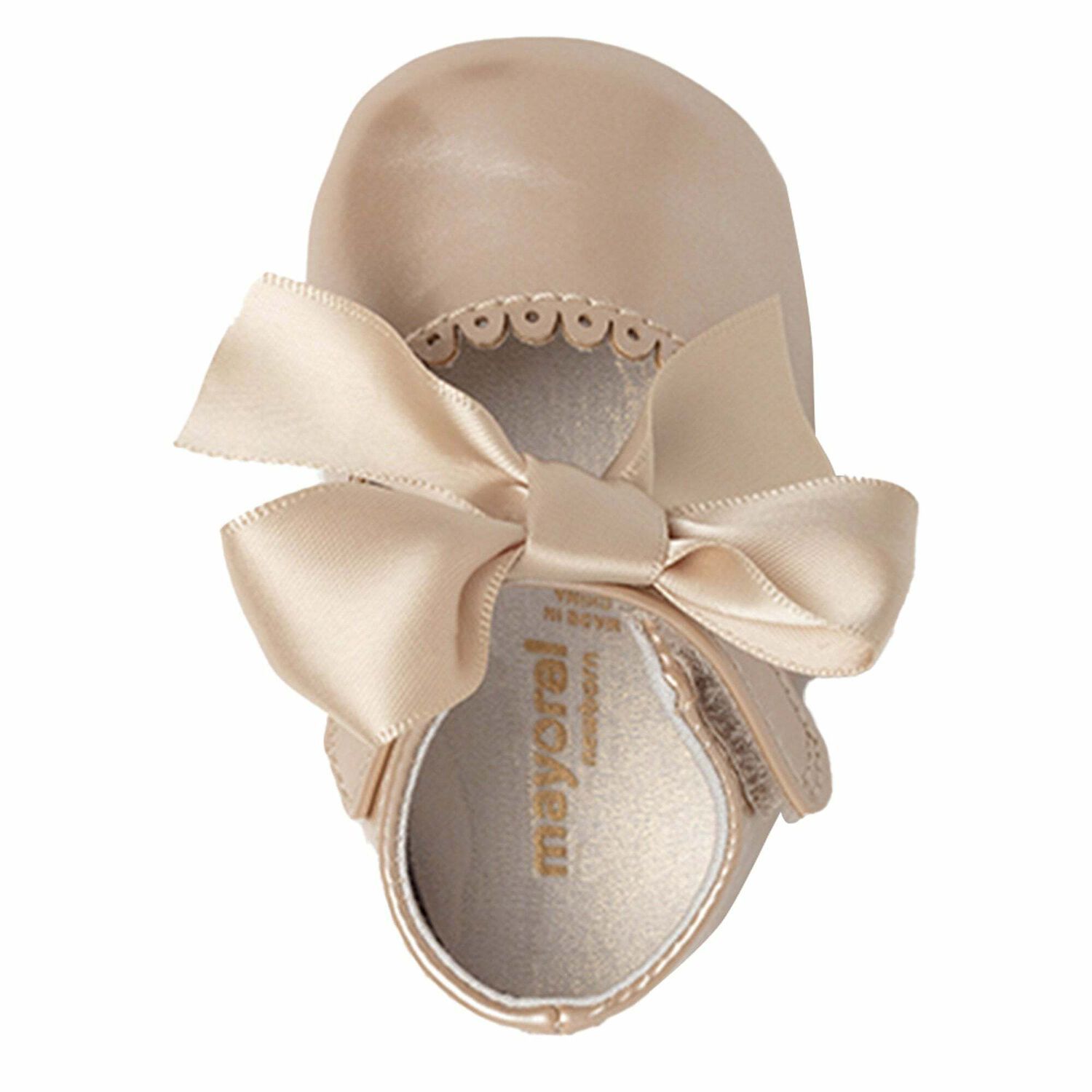 Mayoral 9455 newborn collection Cream slippers with bow Style for baby girl