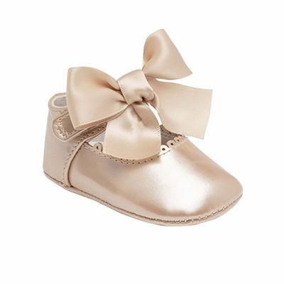 Mayoral 9455 newborn collection Cream slippers with bow Style for baby girl