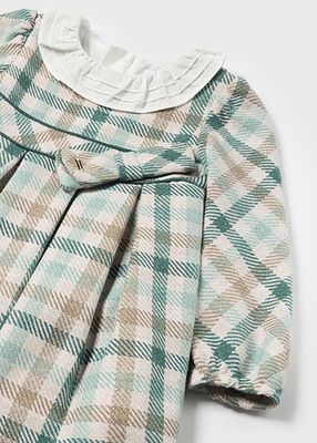 Mayoral 2903 Baby Girl's LS Plaid Wool Dress/ JADE