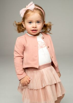 Mayoral 2928 Baby Girl's Long Sleeve T-Shirt, Cardigan & Skirt Set 3PC – Maquillaje