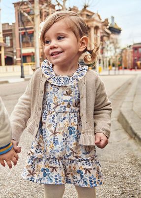Mayoral 2914 Baby Girl's Long Sleeve Floral Printed Dress – Garb- Anil