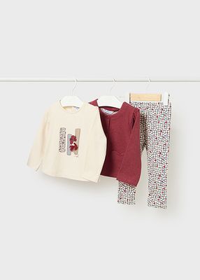 Mayoral 2709 Baby Girl's LS T-Shirt, Sweater & Legging Set 3PC/ TOMATE VIG