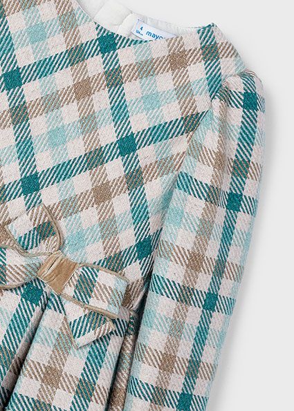 Mayoral 4914 Girl's Long Sleeve Plaid Wool Dress – Jade