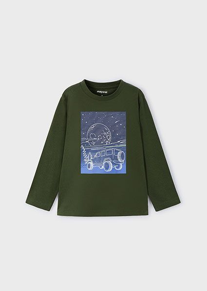 Mayoral 4057 Boy's Long Sleeve Jeep Glow in the Dark T-Shirt – Blue Black