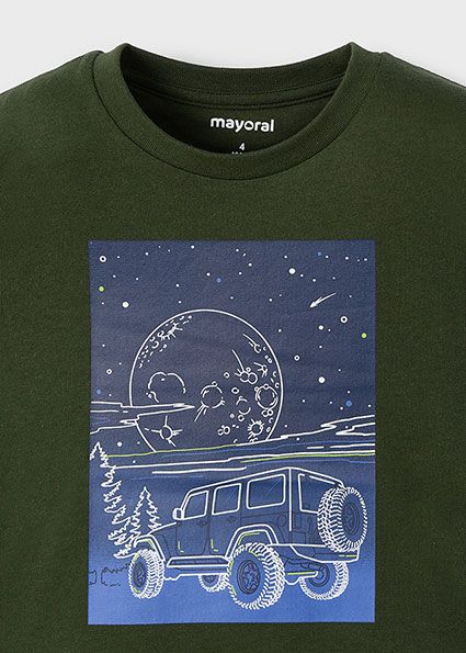 Mayoral 4057 Boy's Long Sleeve Jeep Glow in the Dark T-Shirt – Blue Black