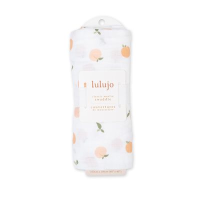 Lulujo LJ478 Baby's Classic Muslin Swaddle Blanket 40"x40" – Peach