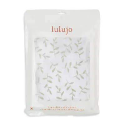 Lulujo LJ718 Baby's Muslin Crib Sheet 52"x28"/ GREENERY