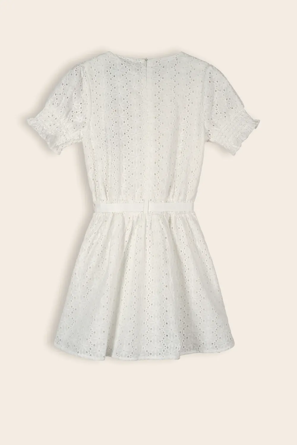 NoNo N312-5805-001 Girl's Short Sleeve Mirabel Embroidered Dress – Snow White