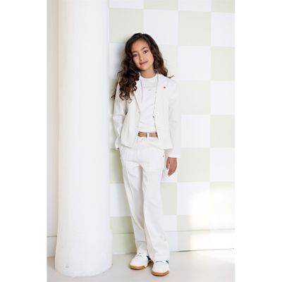 NoNo N312-5607-001 Girl's Sayla Wide Leg Pinstripe Pants w/ Belt – Snow White