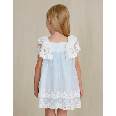 Abel & Lula 5023 Girl’s Crocheted Mesh & Slip Confirmation/Graduation Dress /CELESTE