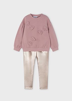 Mayoral 4707 Girl's Long Sleeve Sweater & Legging Set 2PC – Rosado