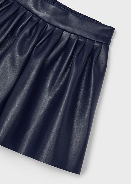 Mayoral 4907 Girl's Vegan Leather Shorts – Marino