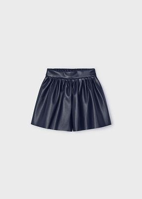 Mayoral 4907 Girl's Vegan Leather Shorts – Marino