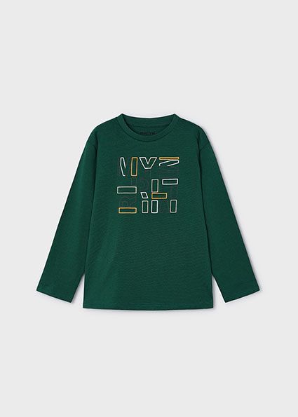 Mayoral 173 Boy's Long Sleeve Block Letter Basic T-Shirt – Alpino