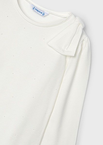 Mayoral 4064 Girl's Long Sleeve Dot & Bow T-Shirt – Crudo