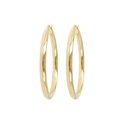 Bronzallure WSBZ00311Y.Y Earrings Gold Plated Medium Thick Hoops