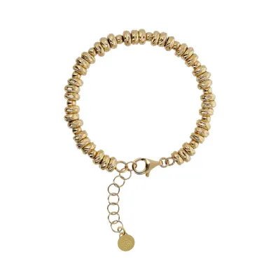 Etrusca WSET00768.YG 18KT Gold-Plated Roundel & Shiny Bead Bracelet