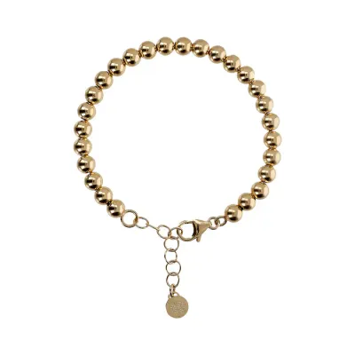 Etrusca WSET00760.YG 18KT Gold-Plated 6mm Bead Bracelet