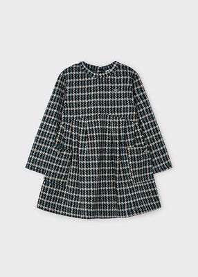Mayoral 4928 Girl's LS Knit Jacquard Dress/ BOTELLA