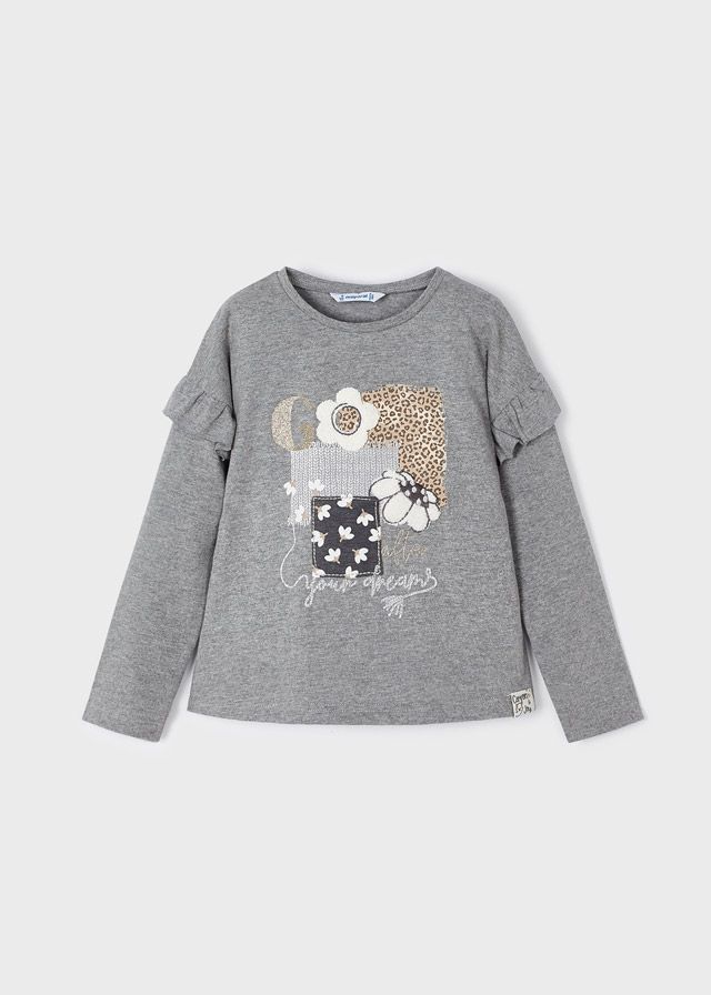 Mayoral 4009 Girl's Long Sleeve Dreams T-Shirt