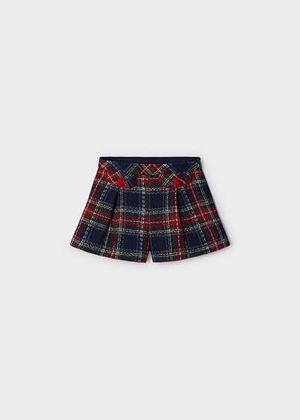 Mayoral 4217 Girl's Plaid Wool Shorts – Marino- Gui