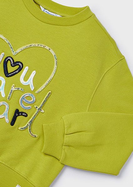 Mayoral 4479 Girl's Long Sleeve "You Are Art" Embroidered Sweater – Citronela
