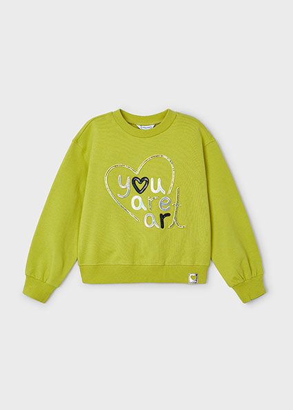 Mayoral 4479 Girl's Long Sleeve "You Are Art" Embroidered Sweater – Citronela