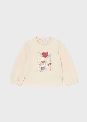 Mayoral 2053/2705 Baby Girl's Long Sleeve Bunny T-Shirt & Leggings Set 2PC – Garbanzo- Tomate