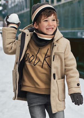 Mayoral 4449 Boy's Long Sleeve "Cool Kids" Pullover Sweater – Toffee