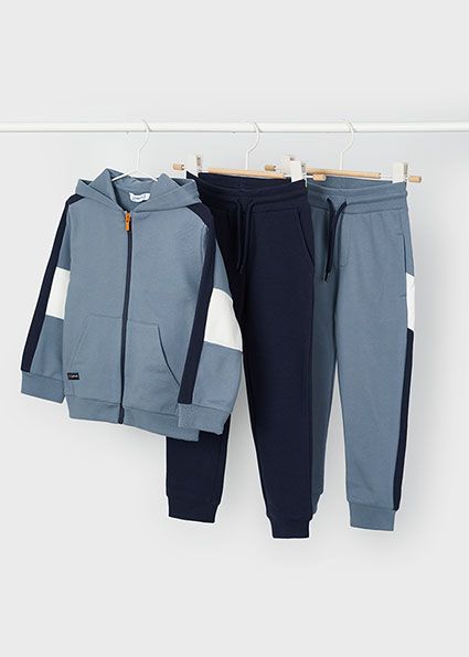 Mayoral 4882 Boy's Long Sleeve Zip Hoodie & 2 Joggers Set 3PC – Cloudy