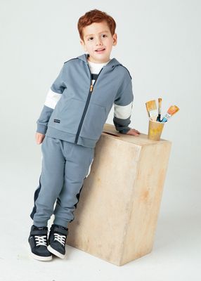 Mayoral 4882 Boy's Long Sleeve Zip Hoodie & 2 Joggers Set 3PC – Cloudy
