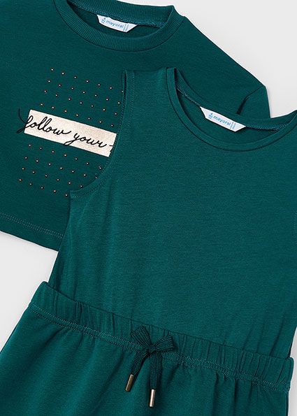 Mayoral 4927 Girl's Long Sleeve "Follow Your Heart" Sweater & Dress Set 2PC – Botella