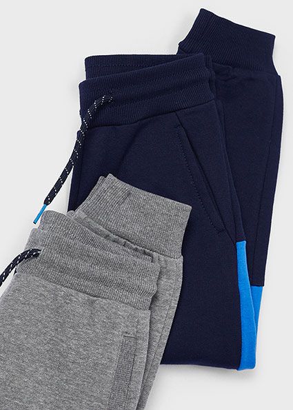 Mayoral 907 Boy's LS Zip Hoodie & 2 Joggers Set 3PC/ CERULEO