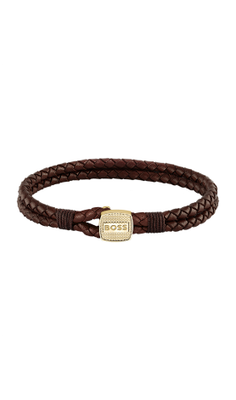 BOSS 1580667M Men's Brown Leather w/ Lyg Closure Bracelet