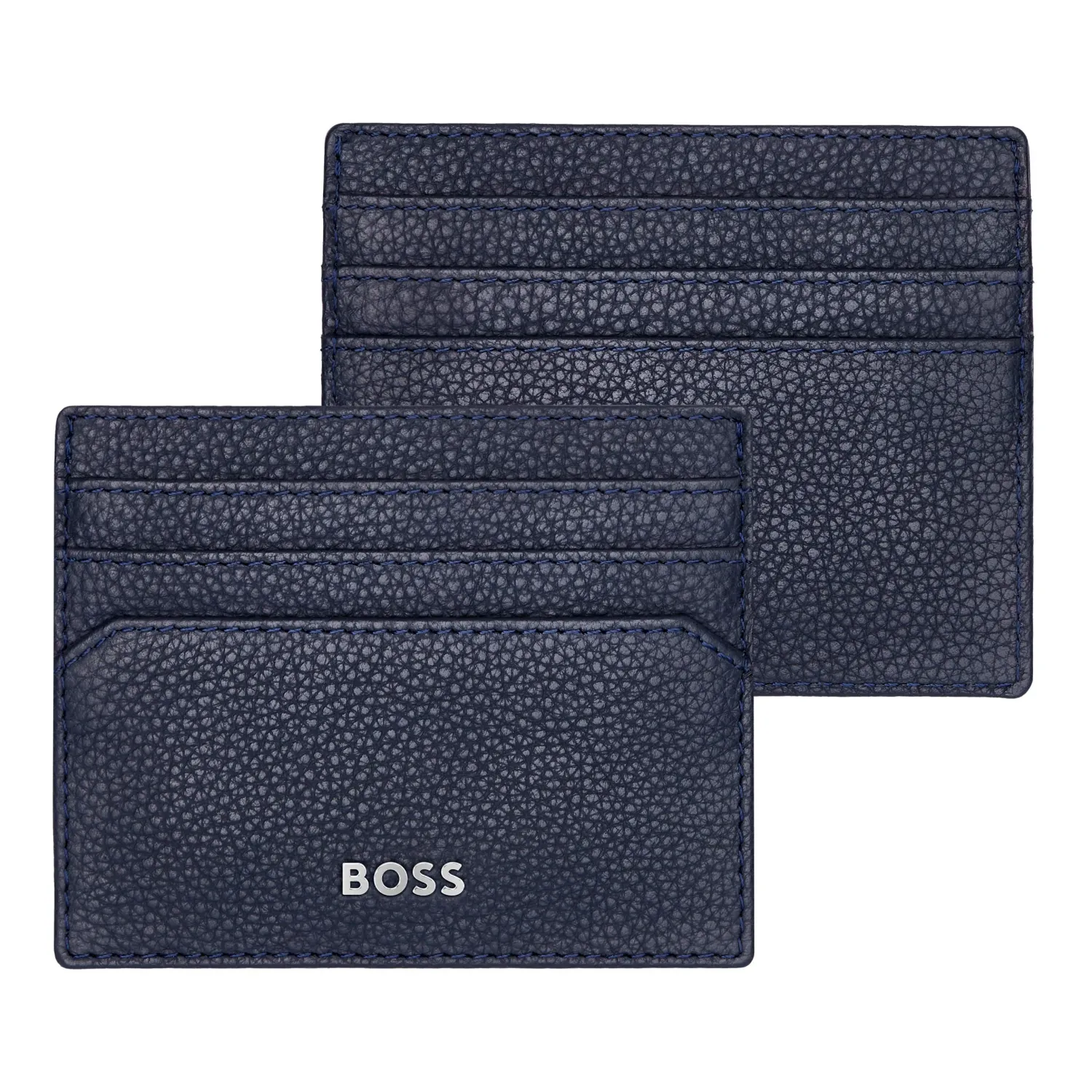 Hugo Boss HPCK416N Leather Card Holder & Keychain Set – Navy