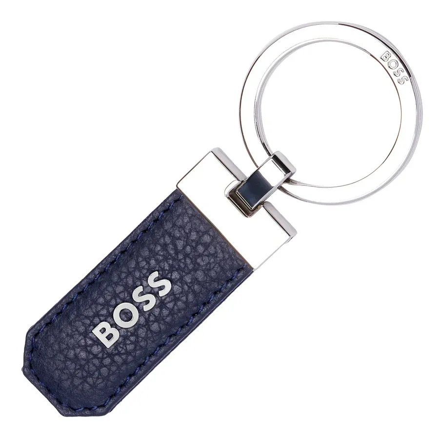 Hugo Boss HPCK416N Leather Card Holder & Keychain Set – Navy