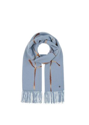 FRAAS 623532 Women’s OS Needle Punch Grid Wrap Scarf – Cashmere Blue