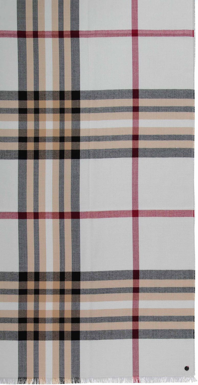FRAAS 631114 Women’s OS Plaid Lightweight Wrap Scarf – Off White