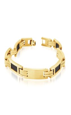 Italgem SMB457 Men's Gold-IP S.Steel Cable Bracelet