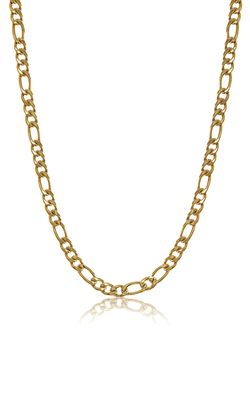 Italgem SYN11 Men's S.Steel Yellow-IP 6MM Polished Figaro Chain