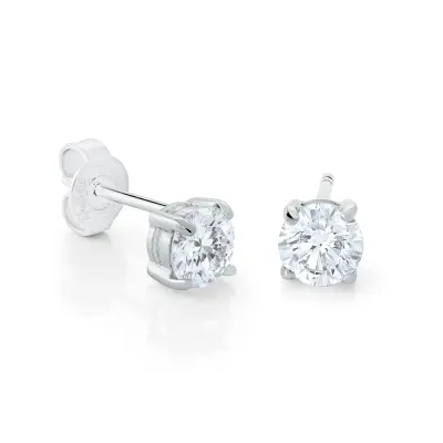 Italgem SEA325 S.STEEL 6MM-White CZ Stud Earrings Set