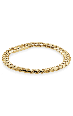 Italgem SMB469 Men's Gold IP Steel 7.7mm Polished Curb 8.5"- Bracelet