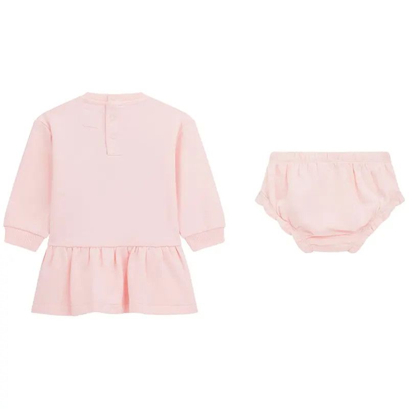 Guess A4YK02KA6R4 Baby Girl's Long Sleeve Dress & Panty Set 2PC – Ballet Pink